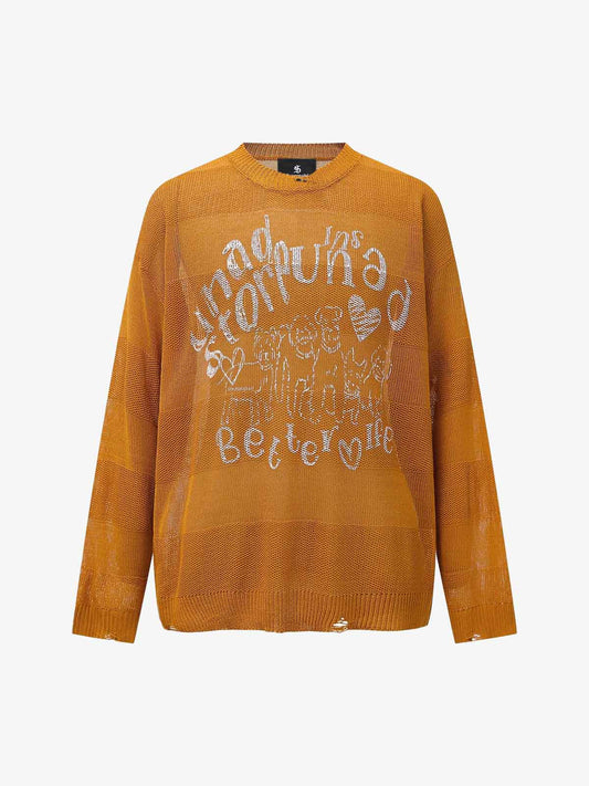 Vintage Hollow Hole Sweater