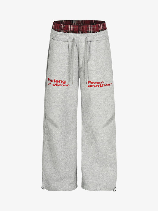 Retro Double Waist Loose Wide-Leg Pants