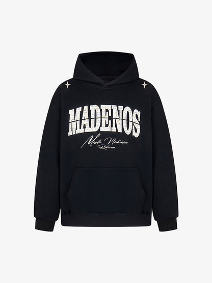 Stylish Hooded Sweatshirt with Embellished Lettering for Men and Women - Perfect for Casual Wear