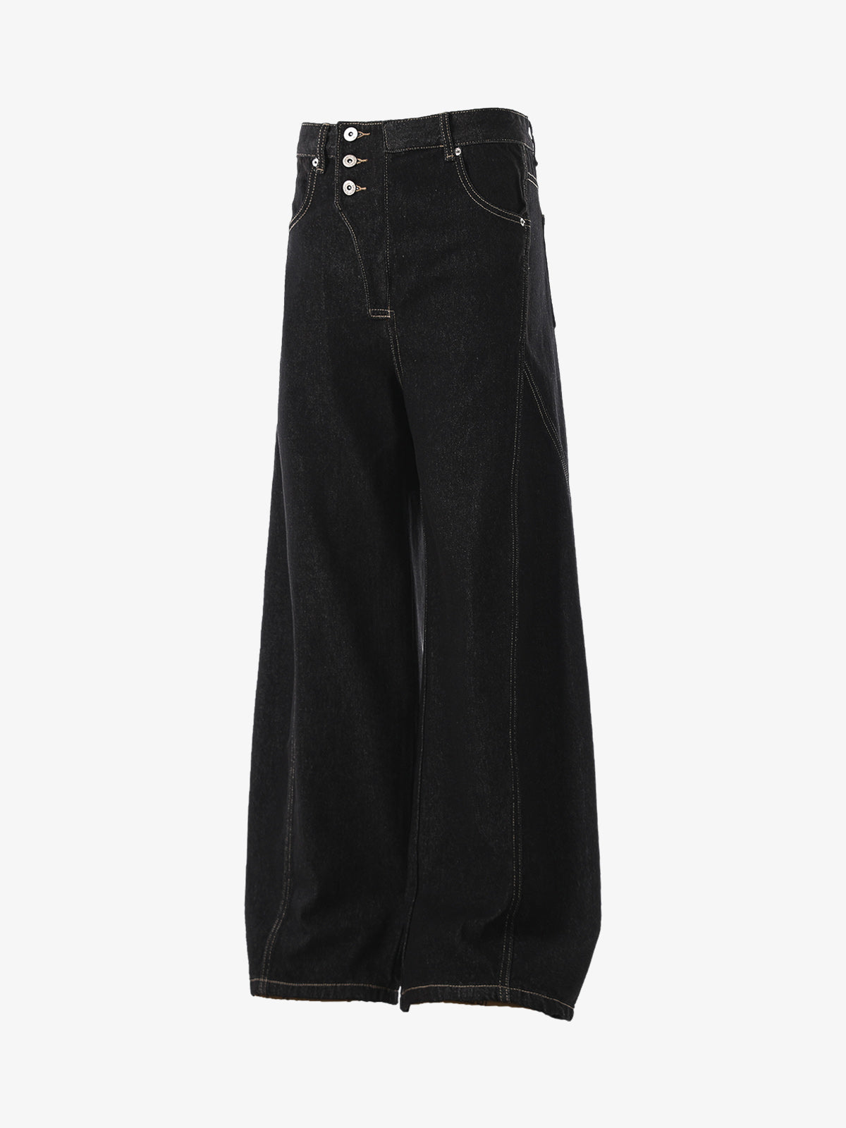 Reverse-Stitched Multi-Button Jeans