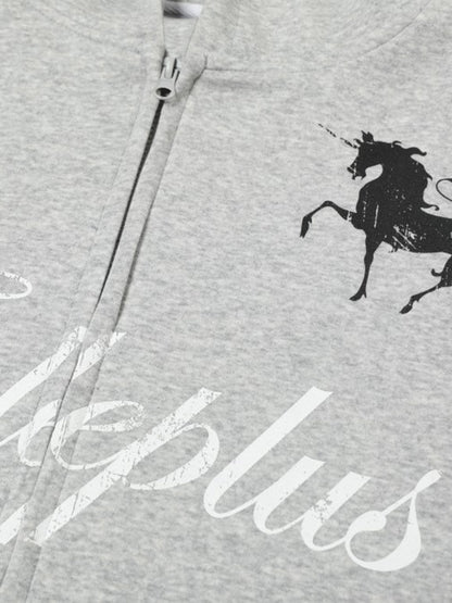 Vintage Jersey Knitted Zippered Cardigan Hooded Sweatshirt