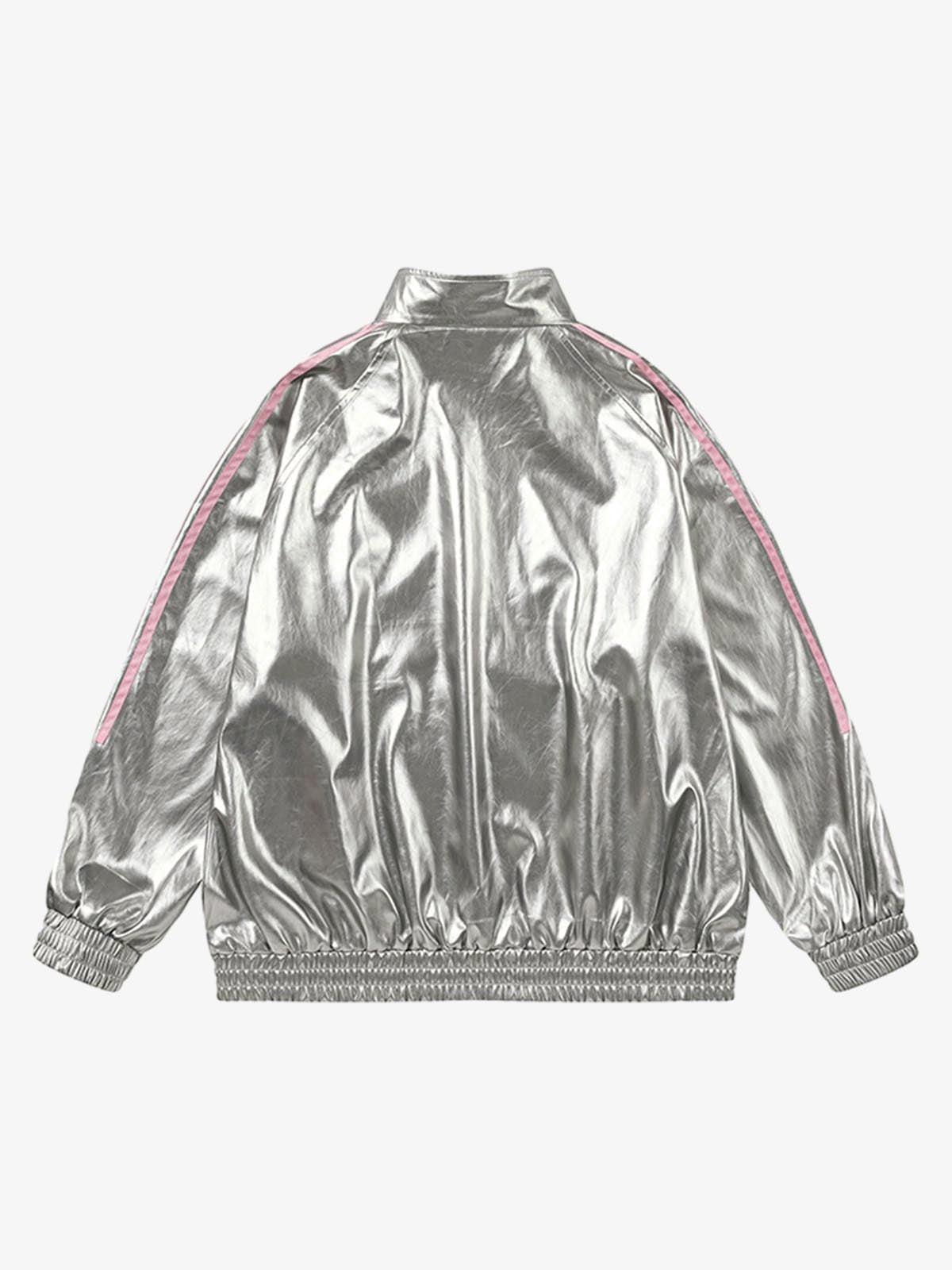 Number 11 Reflective Metallic Leather Track Jacket