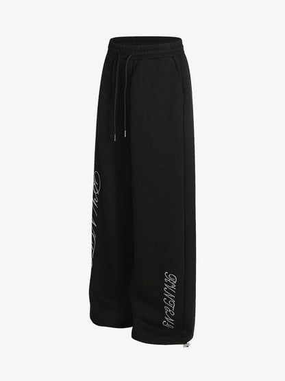 Draped Red Diamond Drawstring Casual Pants