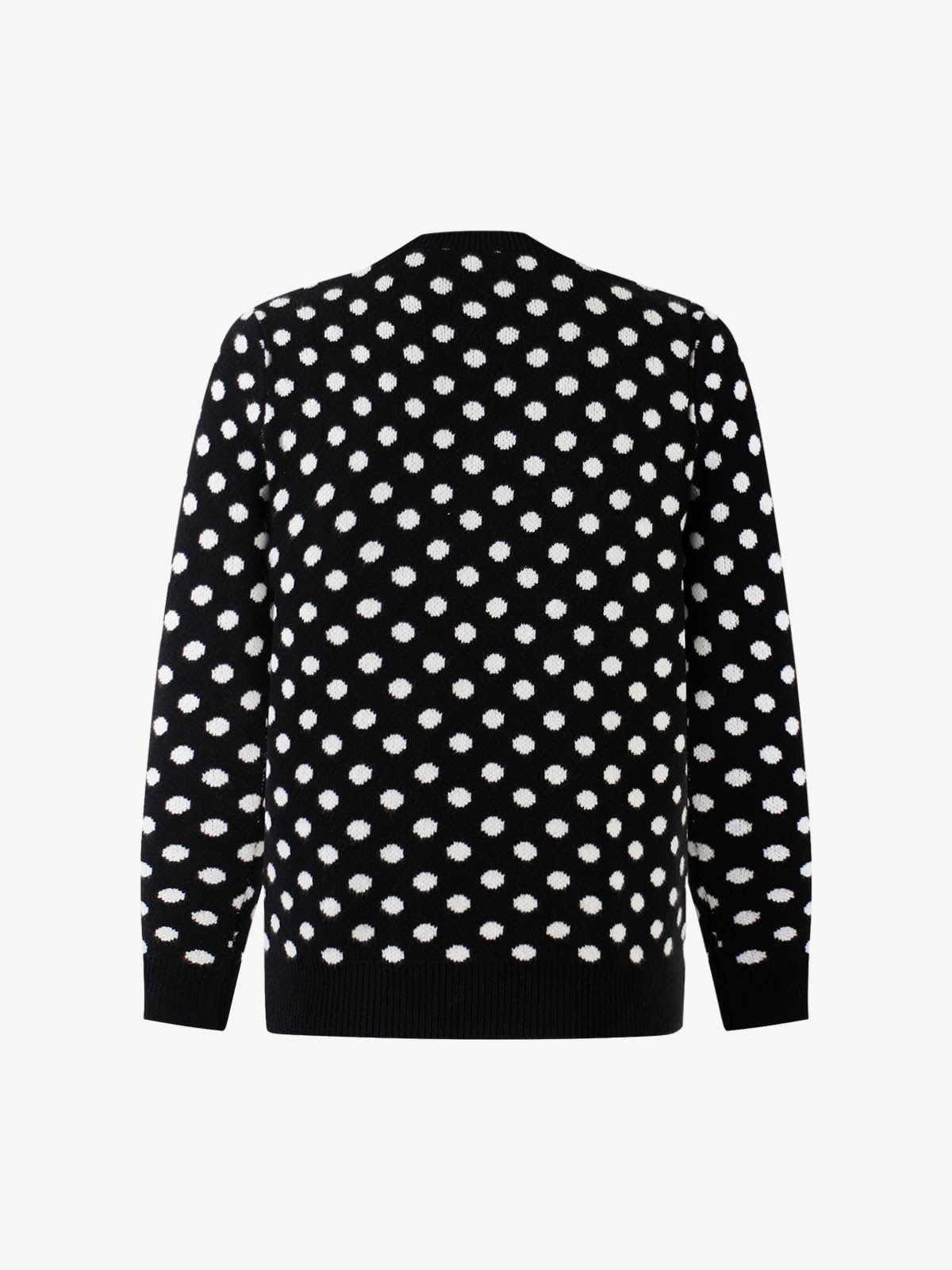Retro Polka Dot Letter Jacquard Loose Knit Sweater