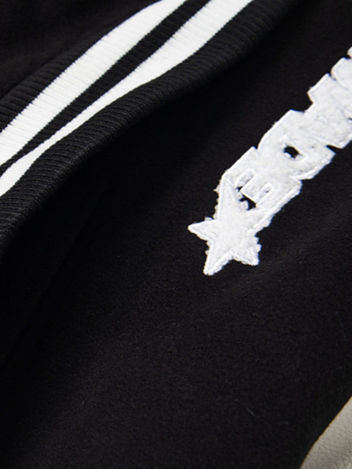 Retro Stripe With Contrast Stitching Baseball Jacket