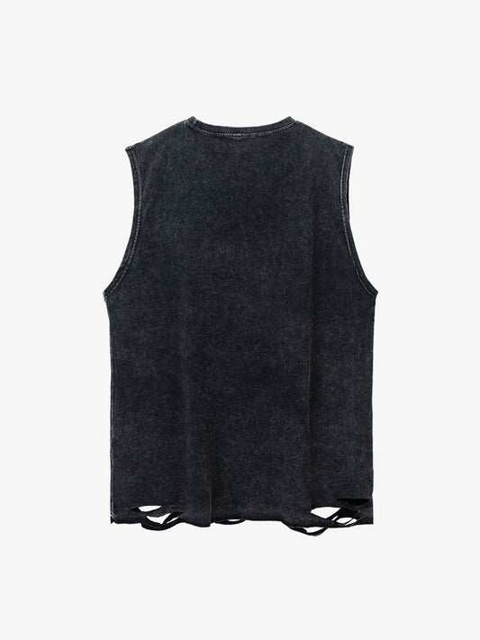Thesupermade High Street Ripped Retro Hip-hop Vest