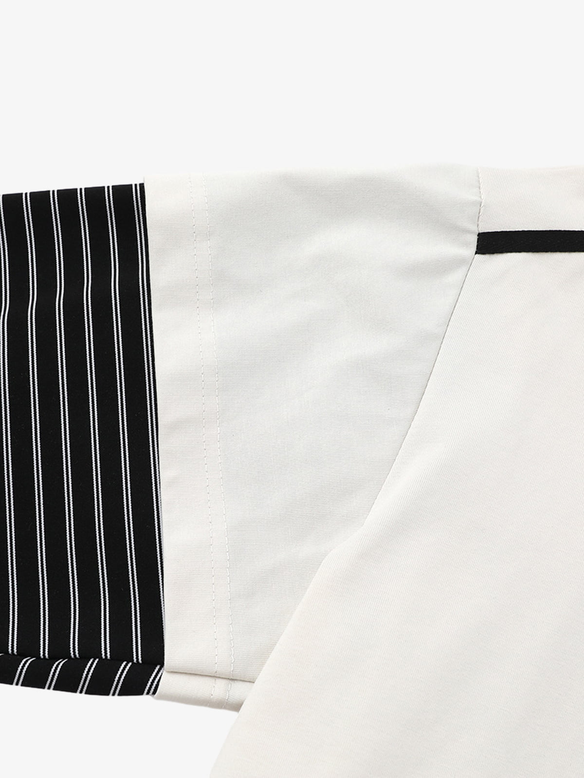 Art Letter Print Stripe Layered Long Sleeve T-Shirt