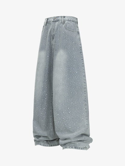 High Street Baggy Wide-Leg Diamond Jeans