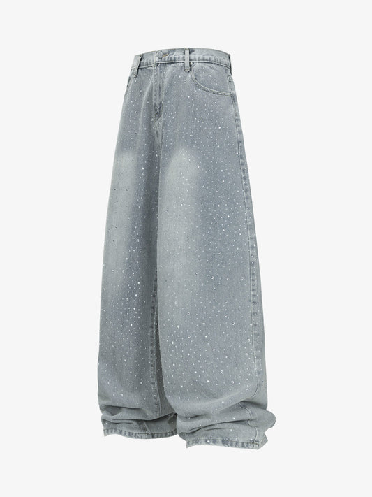 High Street Baggy Wide-Leg Diamond Jeans