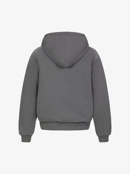 Retro Rock Print Character Zipper Hooded Sweatshirt