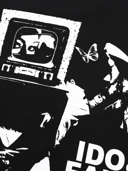 Hip-Hop Dark Punk Graphic Long-Sleeved T-Shirt