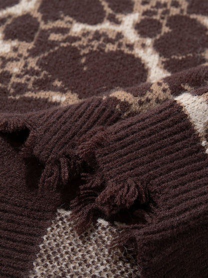 Skull Pattern Knit Sweater for Casual and Fashionable Looks