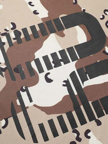 Camouflage Alphanumeric Print Long-sleeved T-shirt