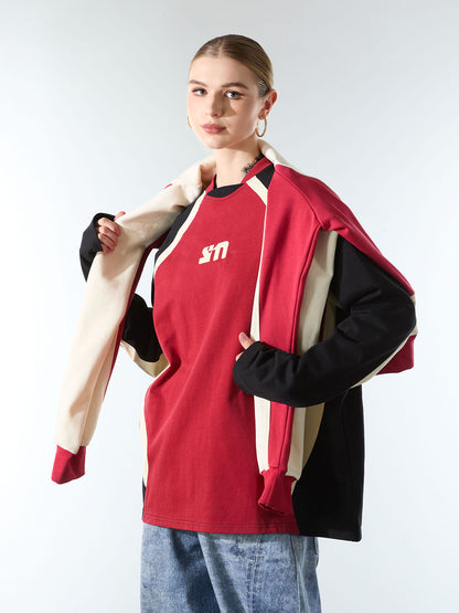 Original Retro Contrast Color Long-Sleeved T-Shirt