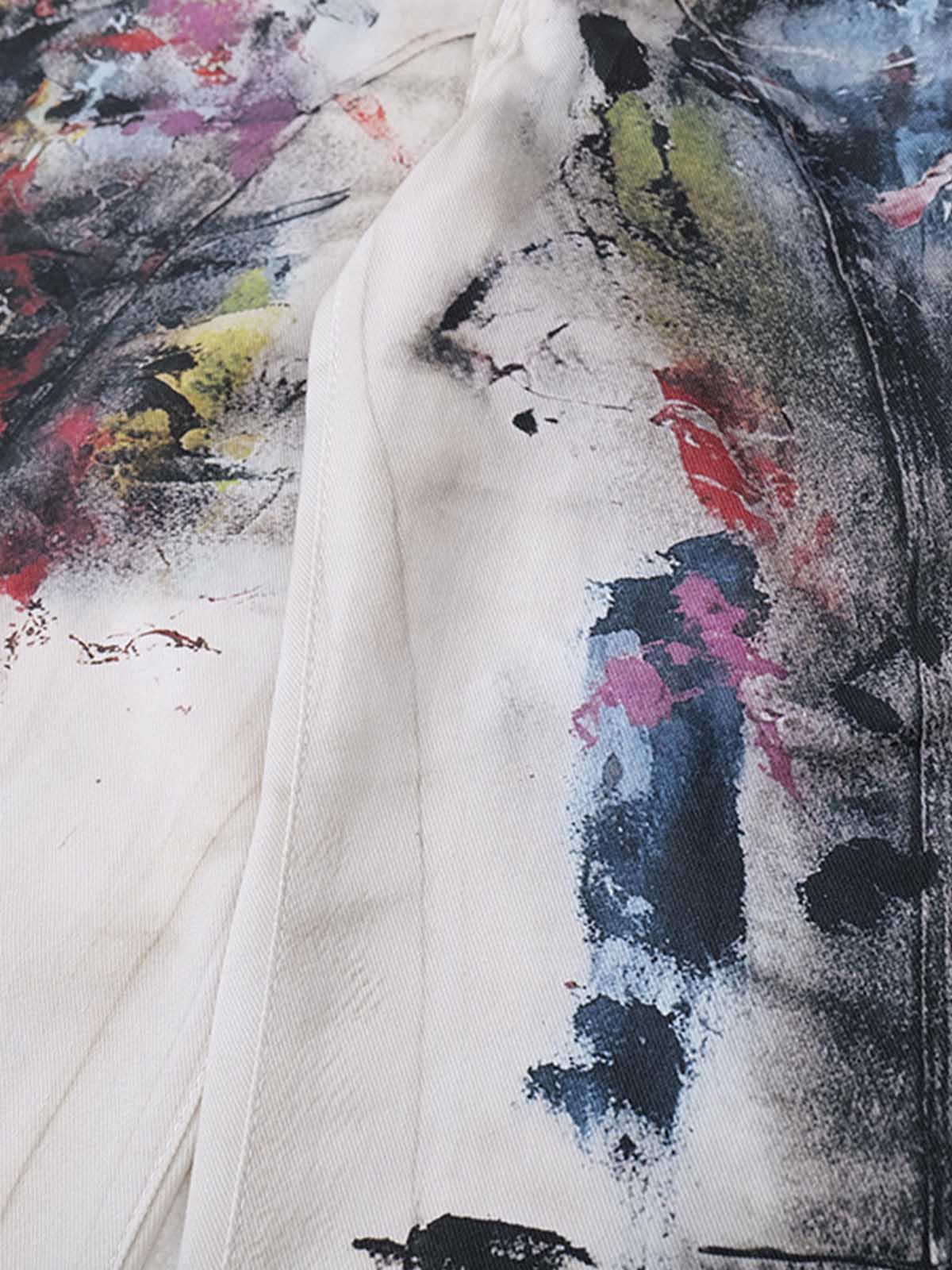 Artistic Splash Wide-Leg Jeans - Perfect for Casual and Fashionable Looks
