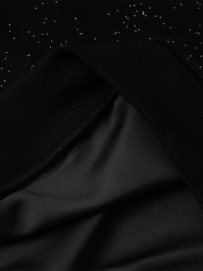 Sparkling Night Sky Design Black Knitwear for Festive Occasions