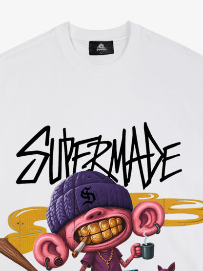 Thesupermade Cartoon Graffiti Trendy Weird Kid T-shirt