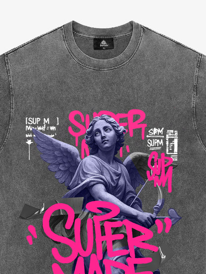Street Lucky Angel graphic design T-shirt