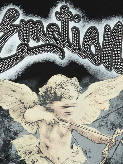 Retro Cupid Rhinestone Graphic T-Shirt