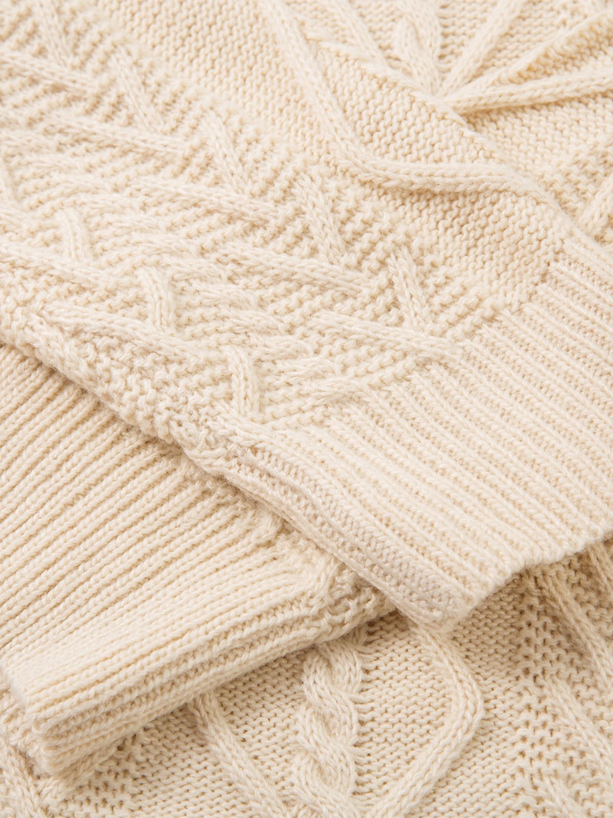 Elegant Cable Knit Sweater with Button Placket for Women