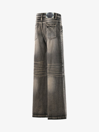 High-Waisted Wide-Leg Cargo Pants with Unique Pocket Design