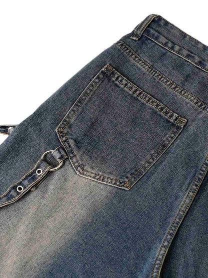 Thesupermade Washed Distressed Baggy Jeans - 2233