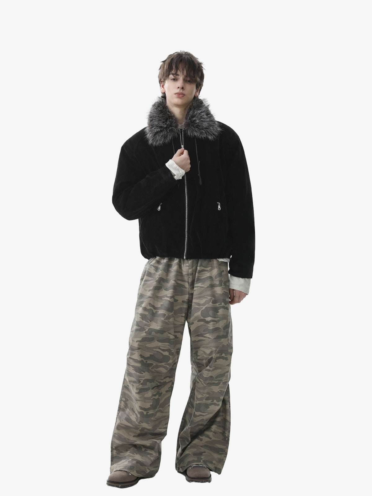 Winter Essential Faux Fur Trimmed Jacket with Adjustable Drawstrings