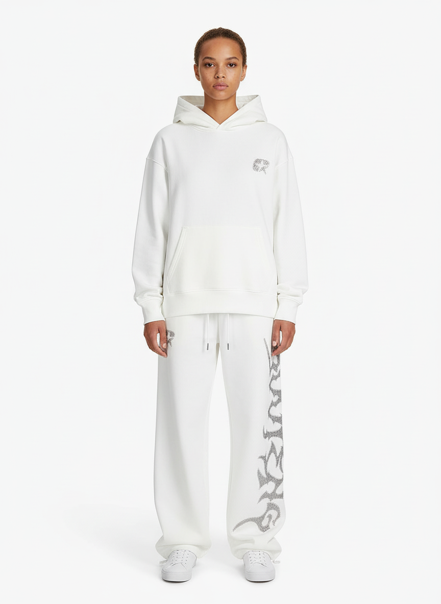 High Street Rhinestone Hip-hop Wide-leg Sweatpants