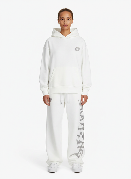 High Street Rhinestone Hip-hop Wide-leg Sweatpants