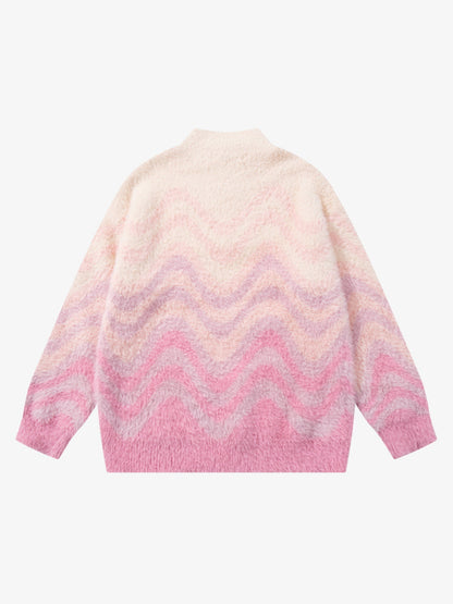Cozy Pink Patterned Sweater for Women - Perfect for Fall and Winter Outfits
