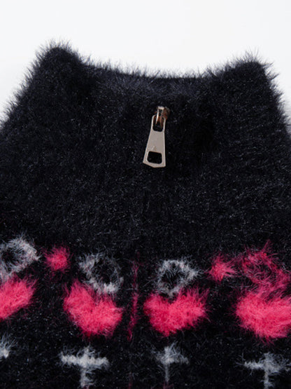 Cozy Pink Patterned Sweater for Women - Perfect for Casual and Festive Occasions