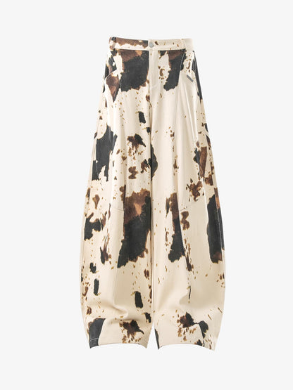 High-Waisted Wide-Leg Cargo Pants with Unique Pocket Design