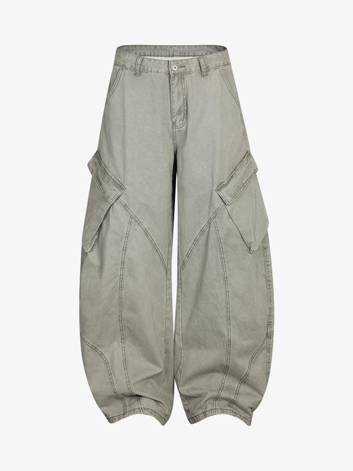 Wide-Leg Cargo Pants with Unique Pocket Design for Casual Style