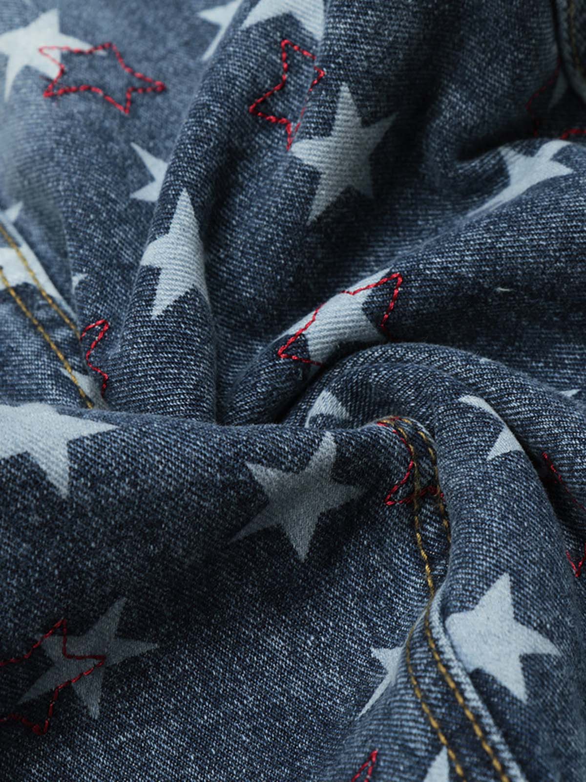 Star-Printed Wide-Leg Denim Culottes for Women - Stylish and Comfortable Everyday Wear