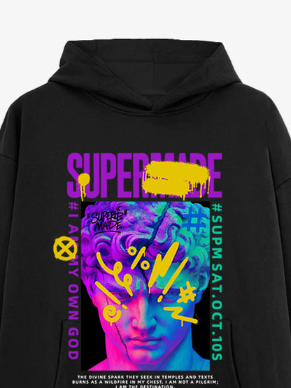 Thesupermade Cyberpunk Graffiti David Statue Hooded Sweatshirt