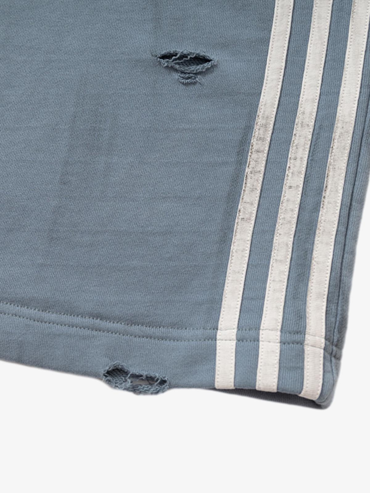 Thesupermade Double-waistband Denim Patchwork Ripped Casual Pants