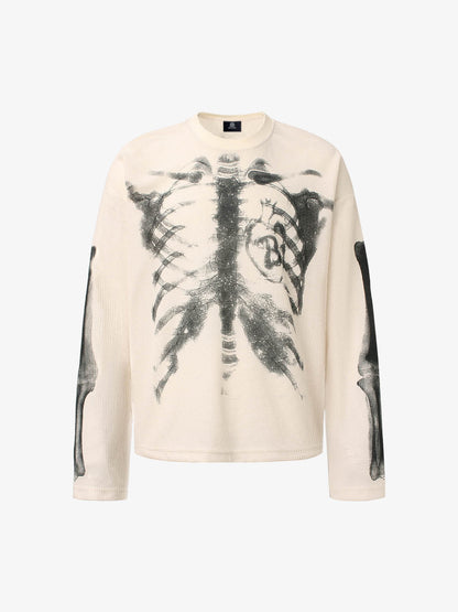 Thesupermade Skeleton Print Long-sleeved T-shirt
