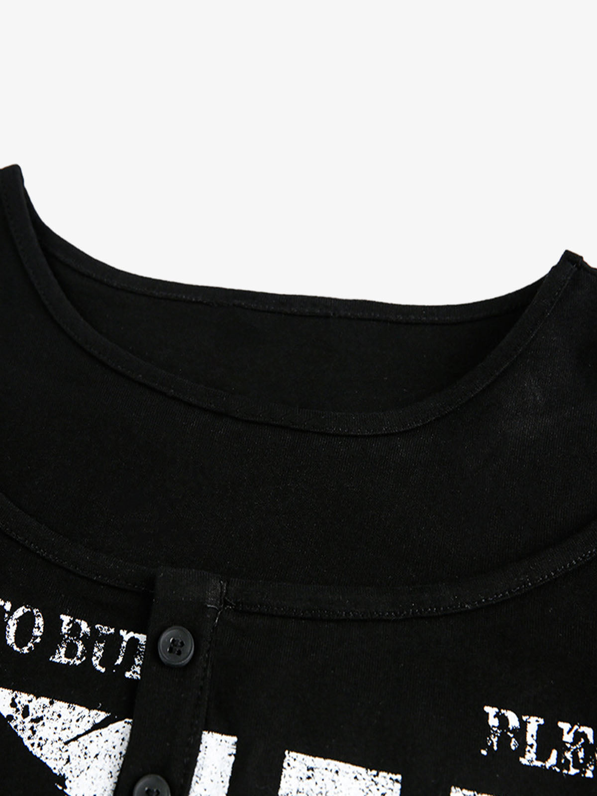 Double Collar Design Printed T-shirt