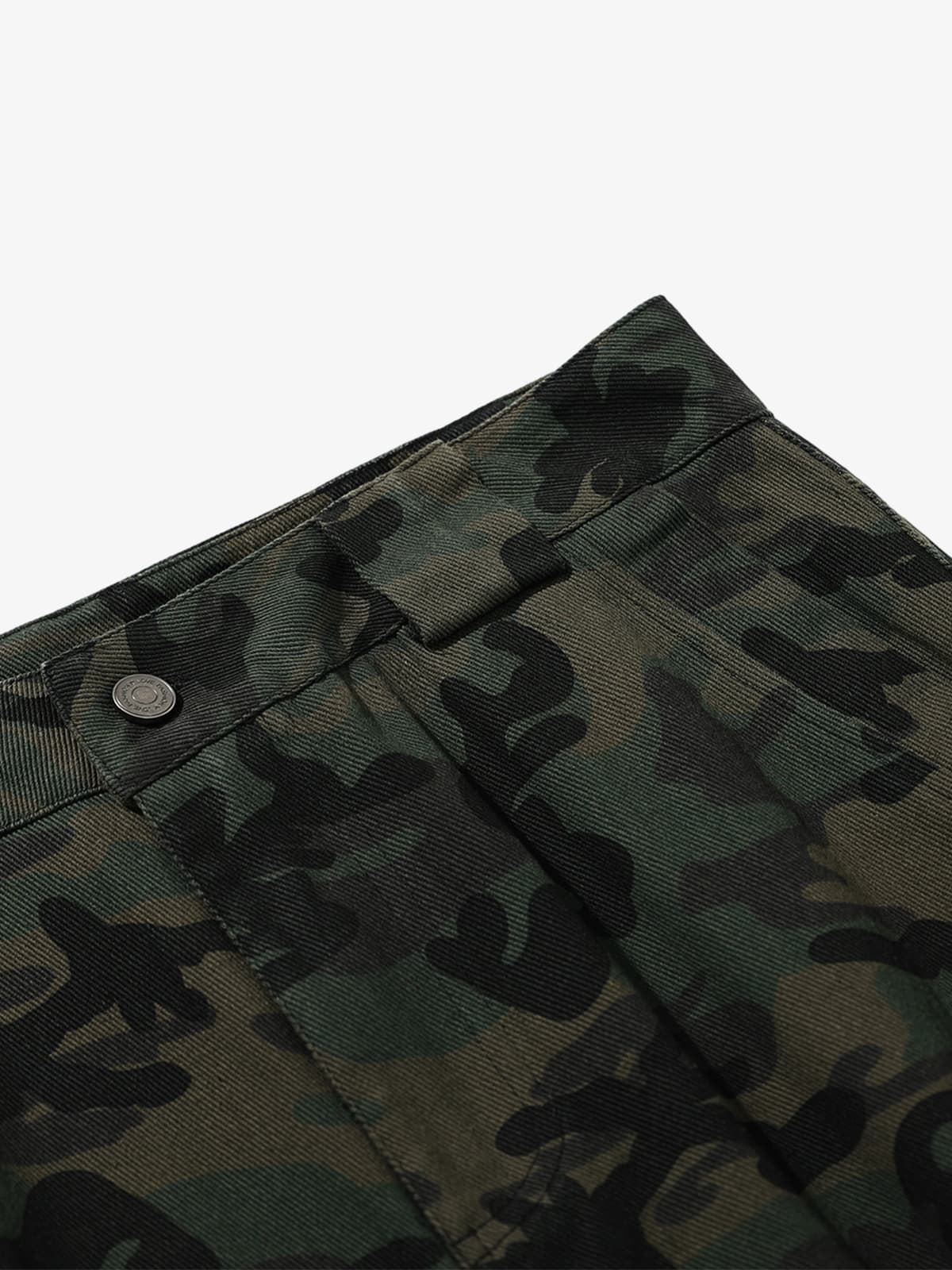 High-Waisted Wide-Leg Cargo Pants with Unique Pocket Design