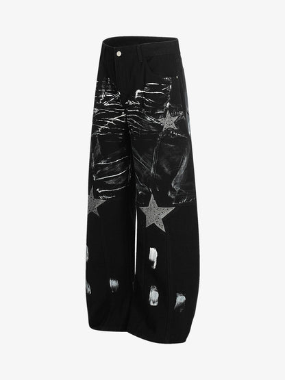 Street Star Painted Barrel Jeans