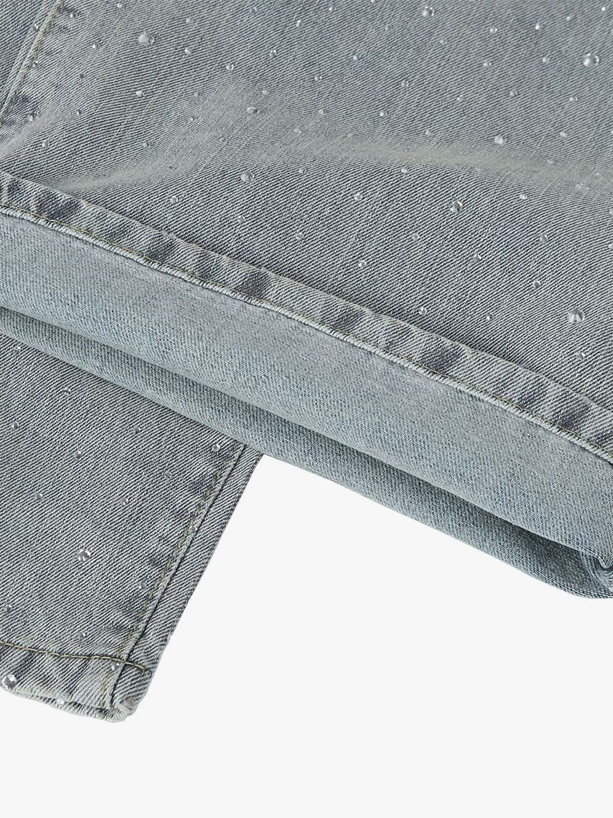 Sparkling Wide-Leg Denim Trousers for Stylish Comfort