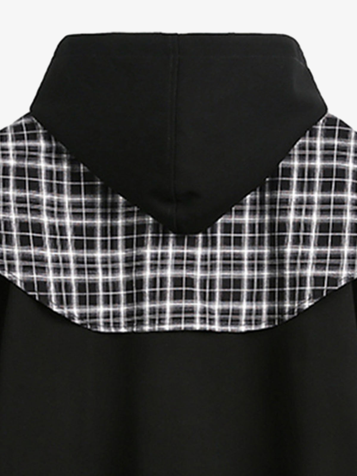 Stylish Plaid-Trimmed Hoodie with Sailor Collar Design for Women