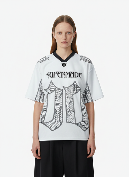 Jersey Style Snake Print T-Shirt - 2418