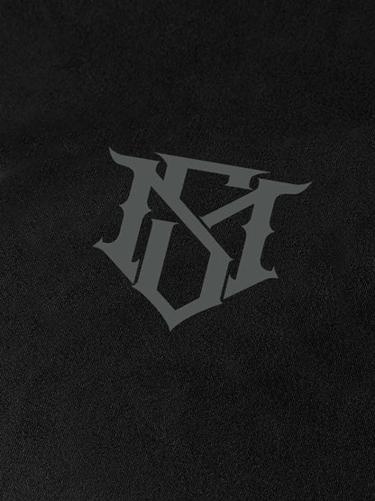 Metallic Print Suede Crew Neck T-Shirt