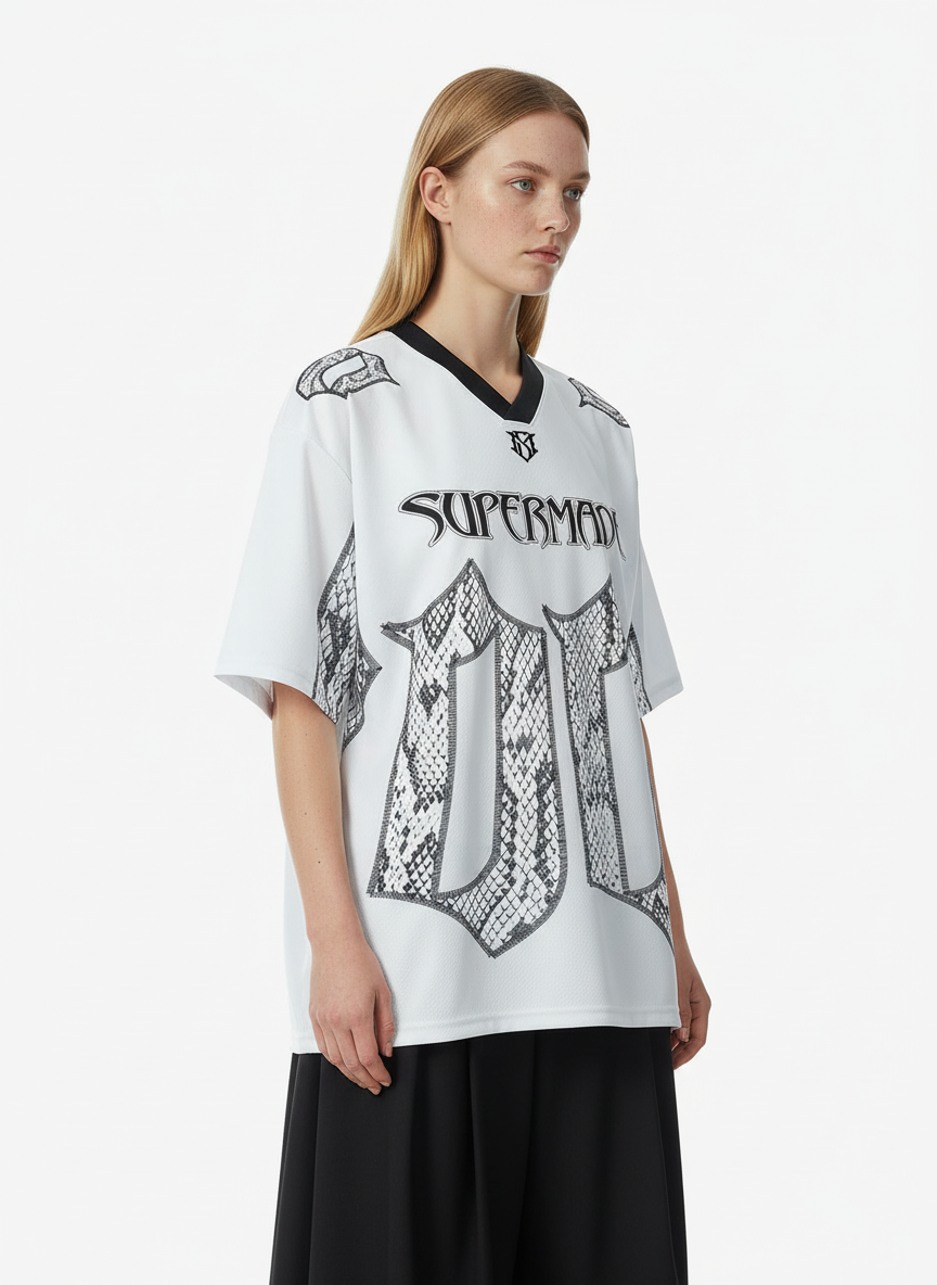 Jersey Style Snake Print T-Shirt - 2418