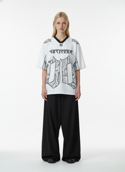 Jersey Style Snake Print T-Shirt - 2418