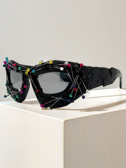 Hip Hop Punk Beaded Sunglasses
