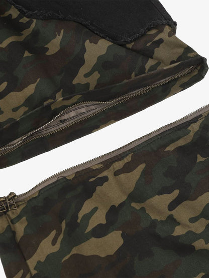 Camo-Contrast Cargo Shorts with Utility Pockets