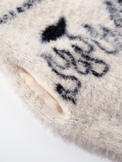 Cozy Pink Patterned Sweater for Women - Perfect for Fall and Winter Outfits