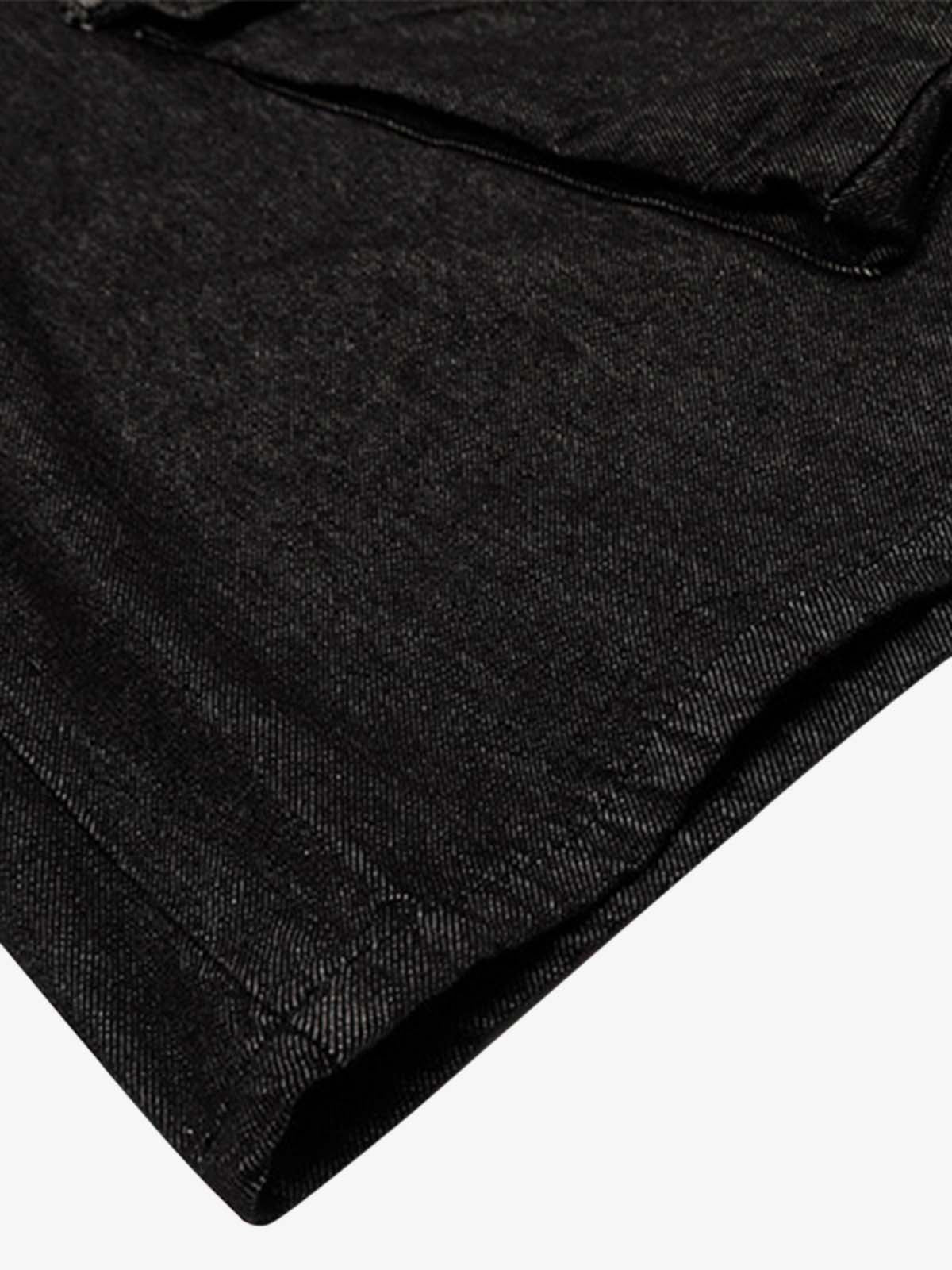 Retro Drape Baggy Straight Workwear Denim Shorts